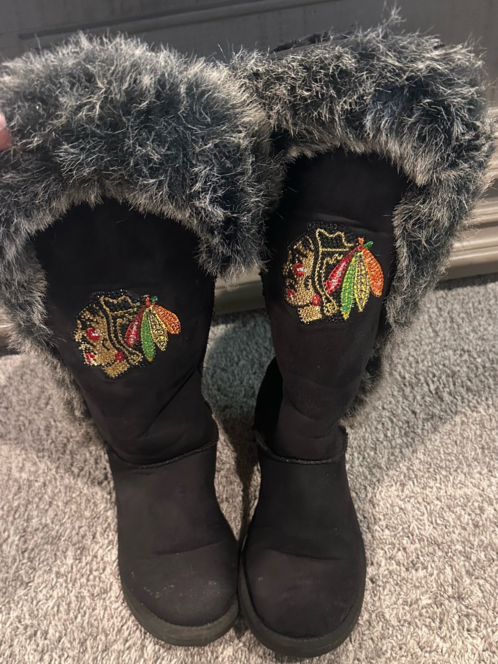 Chicago Blackhawks NHL Winter Boots – Black – Women’s 9W